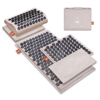 Premium Acupressure Mat & Pillow Set, Soft Cream